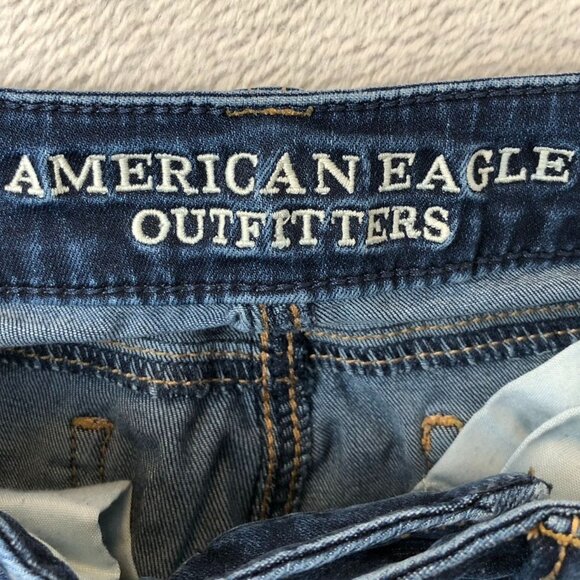 American Eagle Outfitters Womens Jeans 2 High Rise Jeggings Straight Blue Denim - Picture 7 of 14